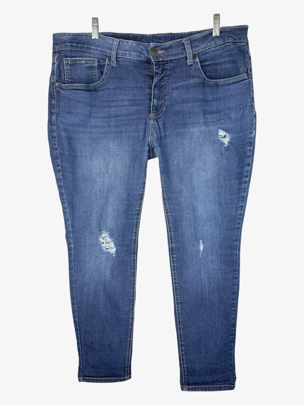 Time and Tru skinny jeans 20 high-rise stretch denim medium wash distressed